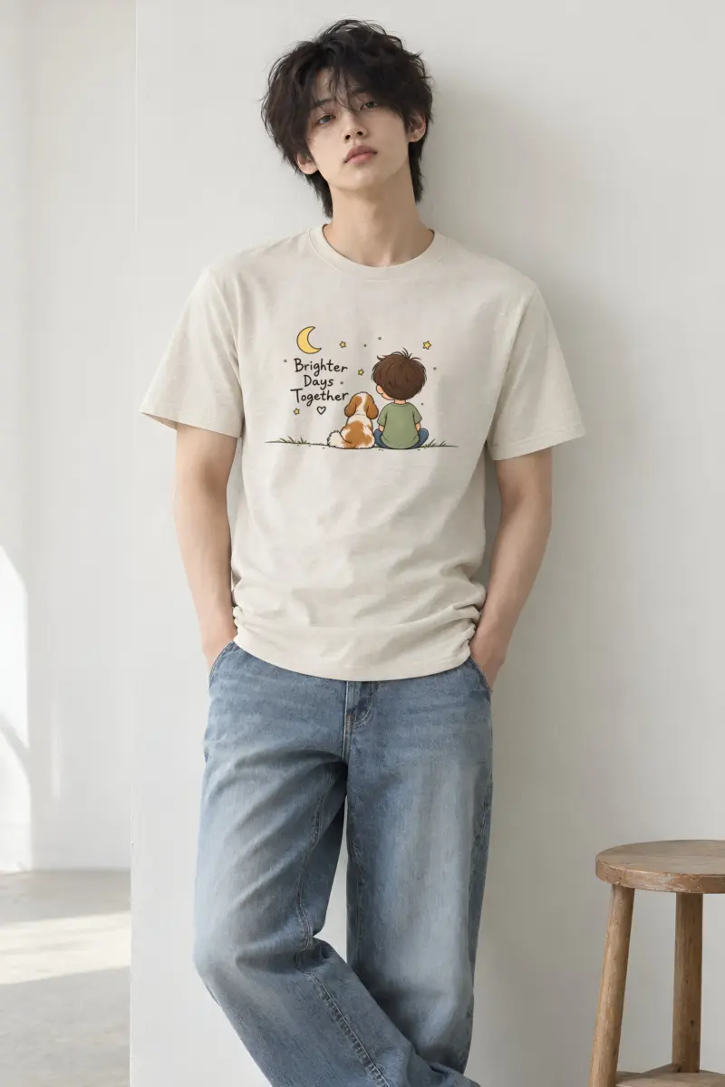 "Brighter Days Together" Heavyweight Unisex Crewneck T-shirt