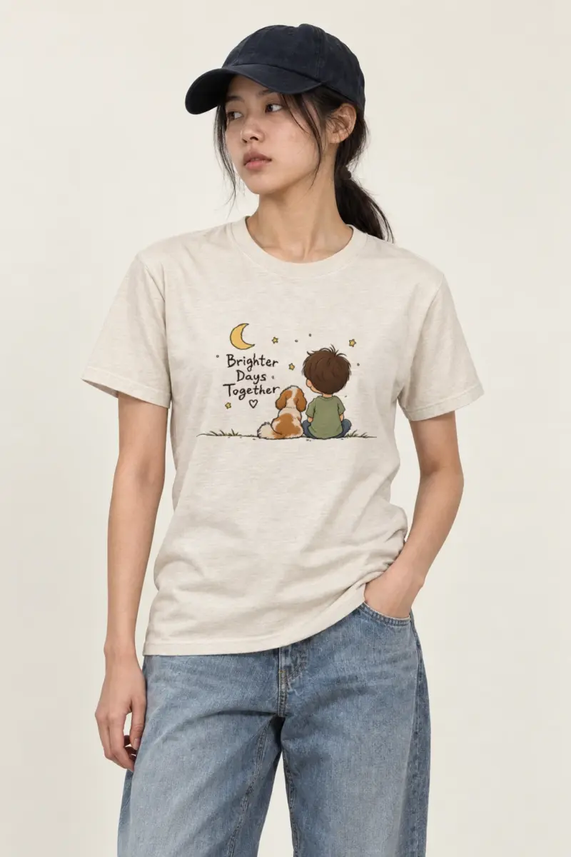 "Brighter Days Together" Heavyweight Unisex Crewneck T-shirt