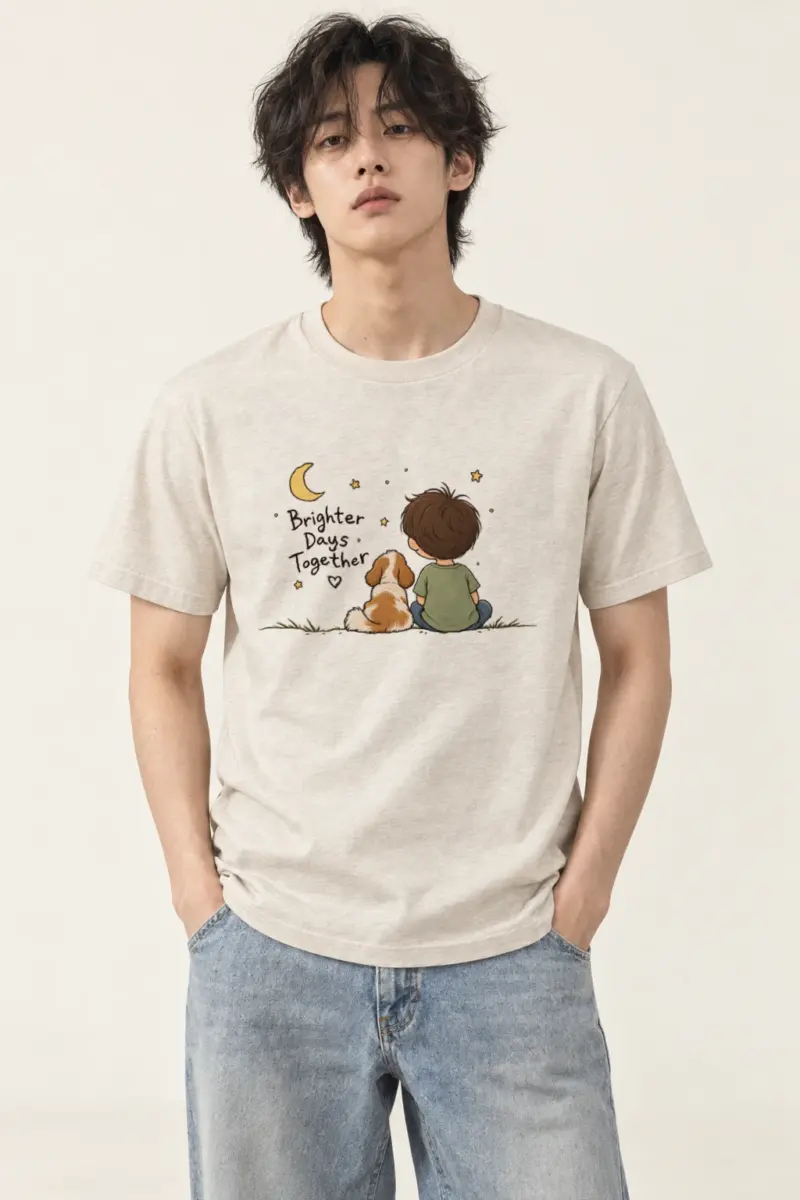 "Brighter Days Together" Heavyweight Unisex Crewneck T-shirt | Gildan 5000