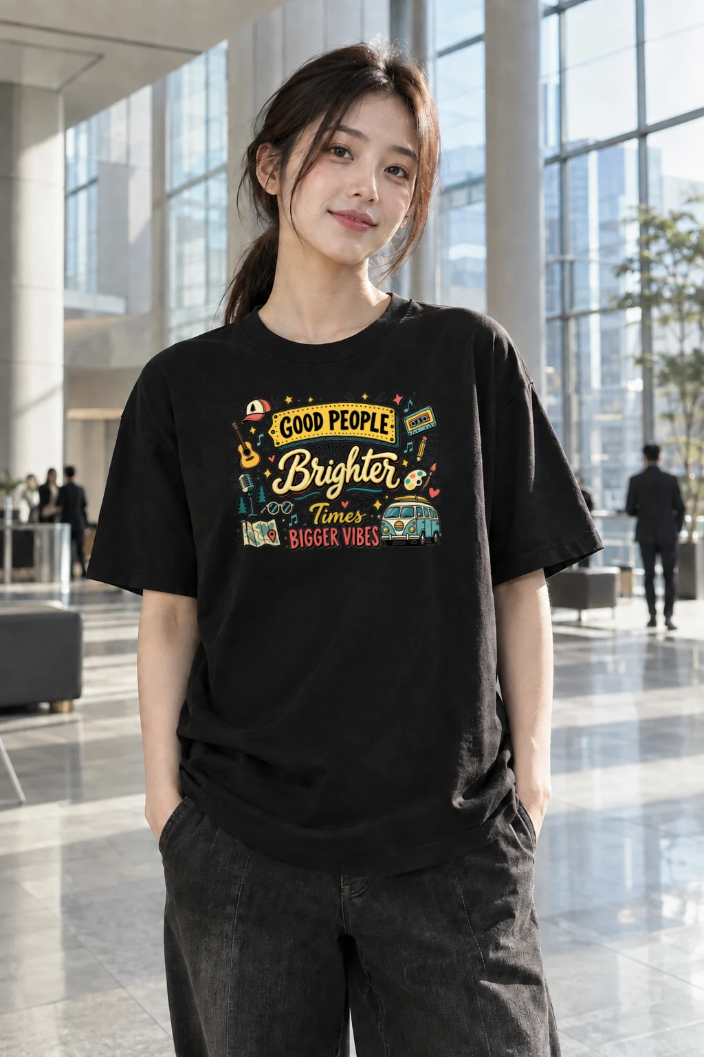 "Brighter Times" Heavyweight Unisex Crewneck T-shirt | Gildan 5000