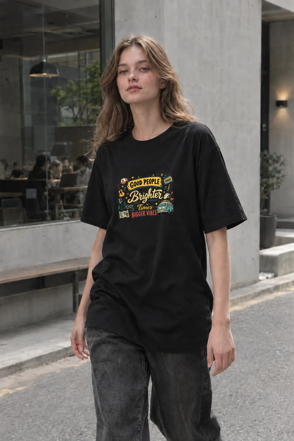 "Brighter Times" Heavyweight Unisex Crewneck T-shirt | Gildan 5000