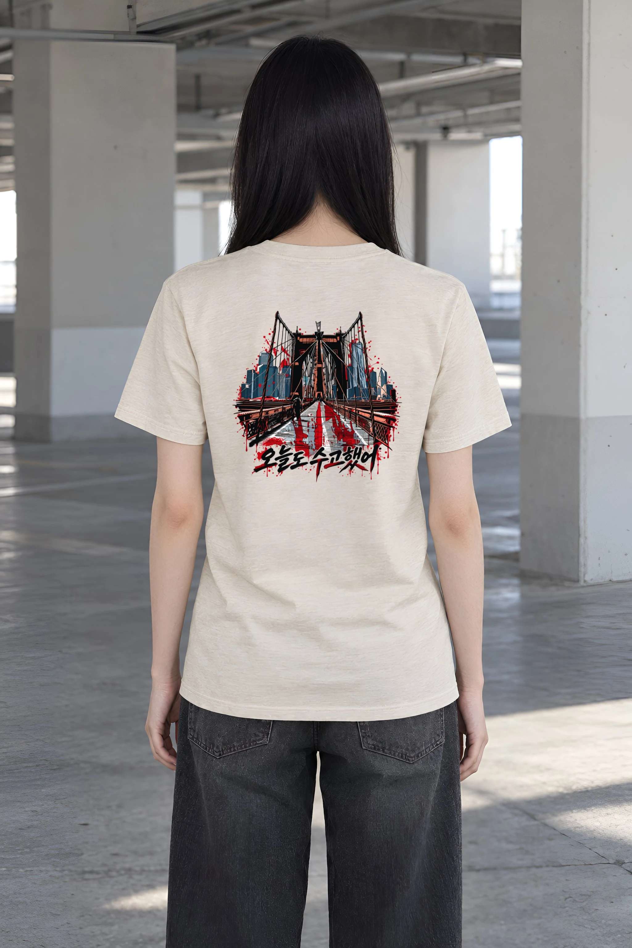 "Brooklyn After Hours" Heavyweight Unisex Crewneck T-shirt