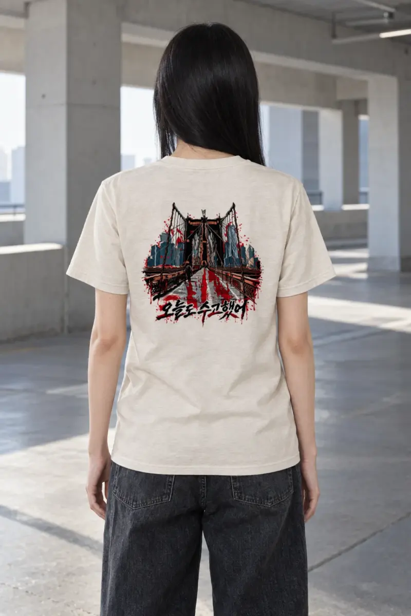 "Brooklyn After Hours" Heavyweight Unisex Crewneck T-shirt