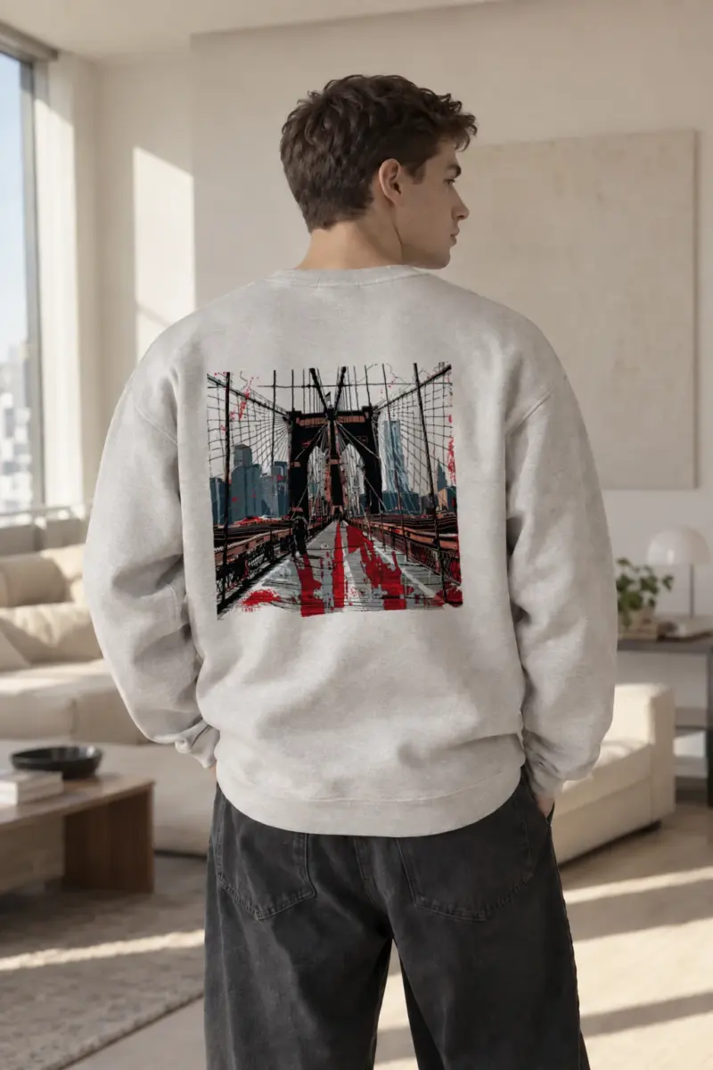 "Brooklyn Bridge" Heavy Blend Unisex Crewneck Sweatshirt | Gildan 18000