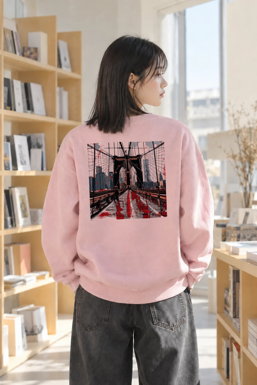 "Brooklyn Bridge Walk" Heavy Blend Unisex Crewneck Sweatshirt | Gildan 18000
