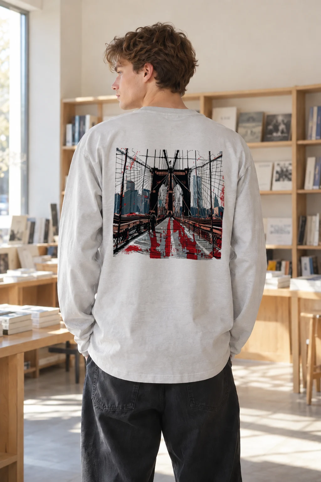 "Brooklyn Bridge Walk" Unisex Longsleeve T-shirt | Gildan 2400