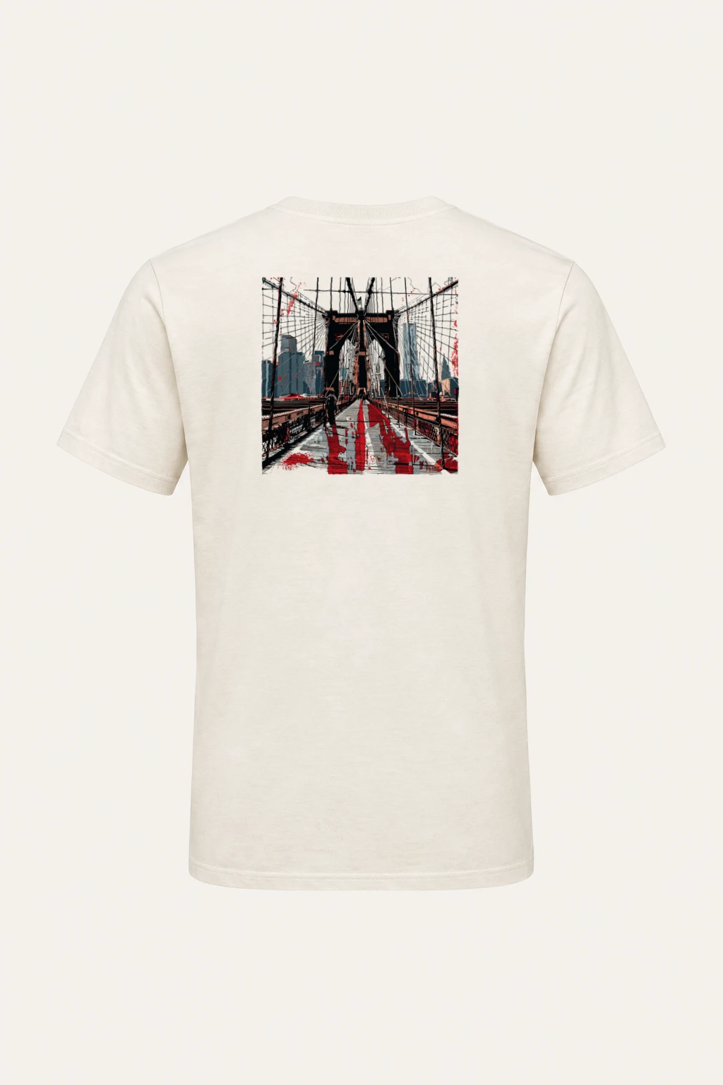 "Brooklyn Bridge Walkway" Heavyweight Unisex Crewneck T-shirt | Gildan 5000