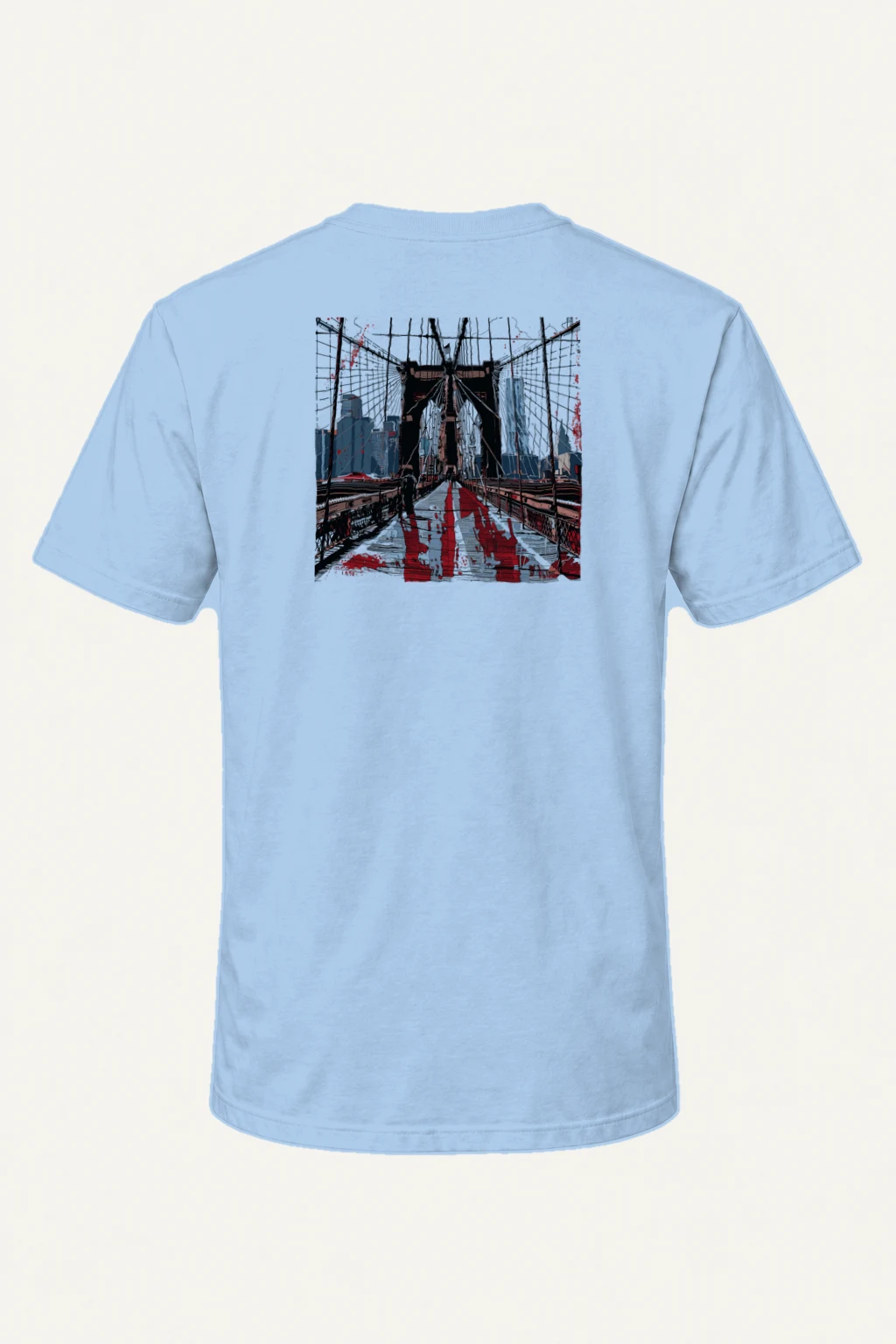 "Brooklyn Bridge Walkway" Heavyweight Unisex Crewneck T-shirt | Gildan 5000