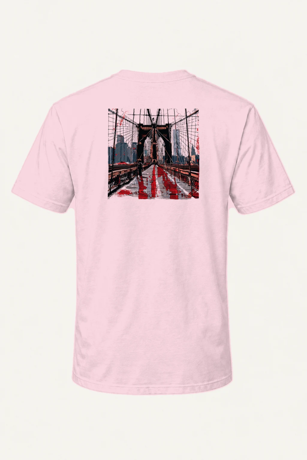 "Brooklyn Bridge Walkway" Heavyweight Unisex Crewneck T-shirt | Gildan 5000