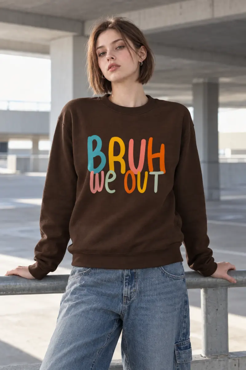 "Bruh We Out" Heavy Blend Unisex Crewneck Sweatshirt