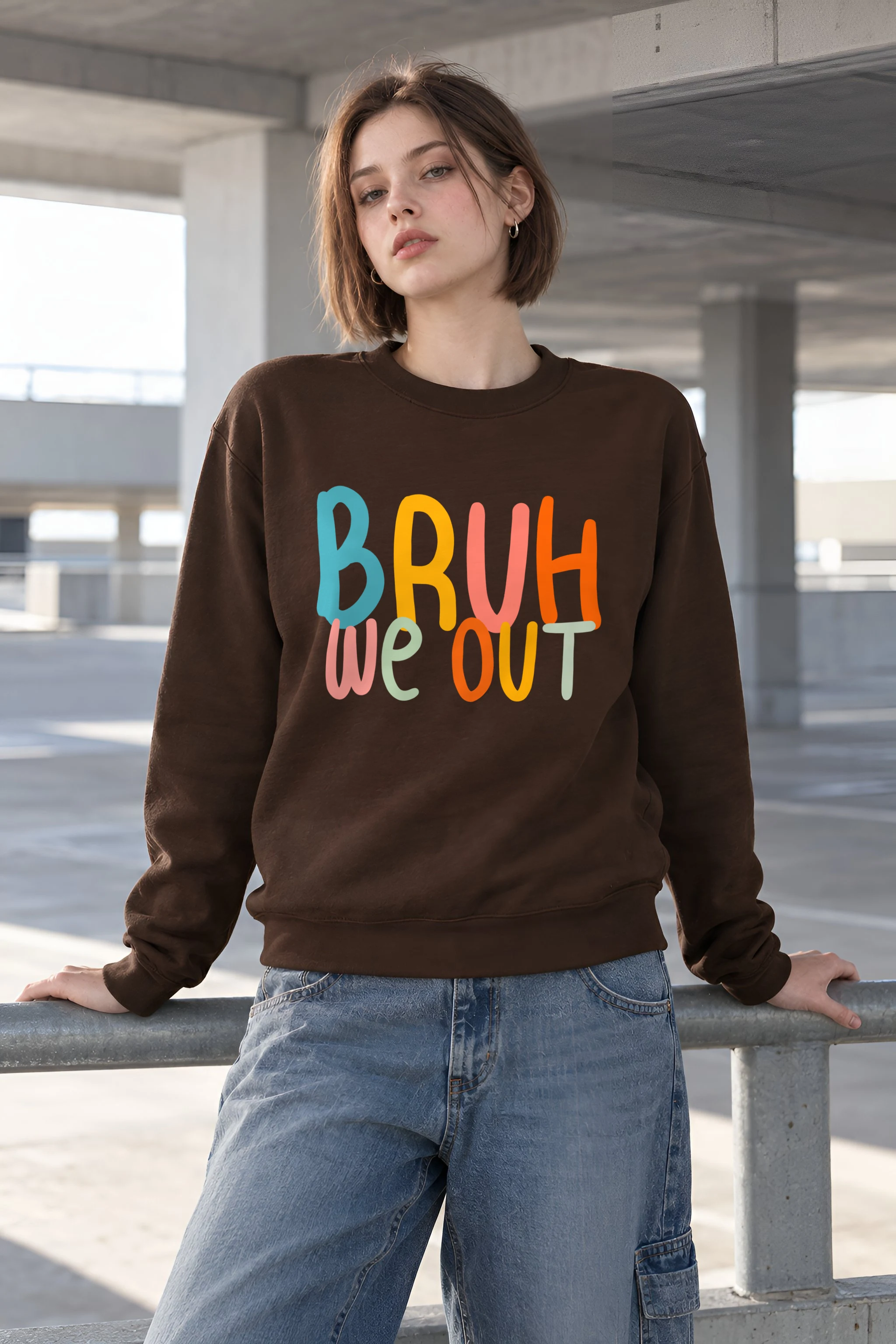 "Bruh We Out" Heavy Blend Unisex Crewneck Sweatshirt