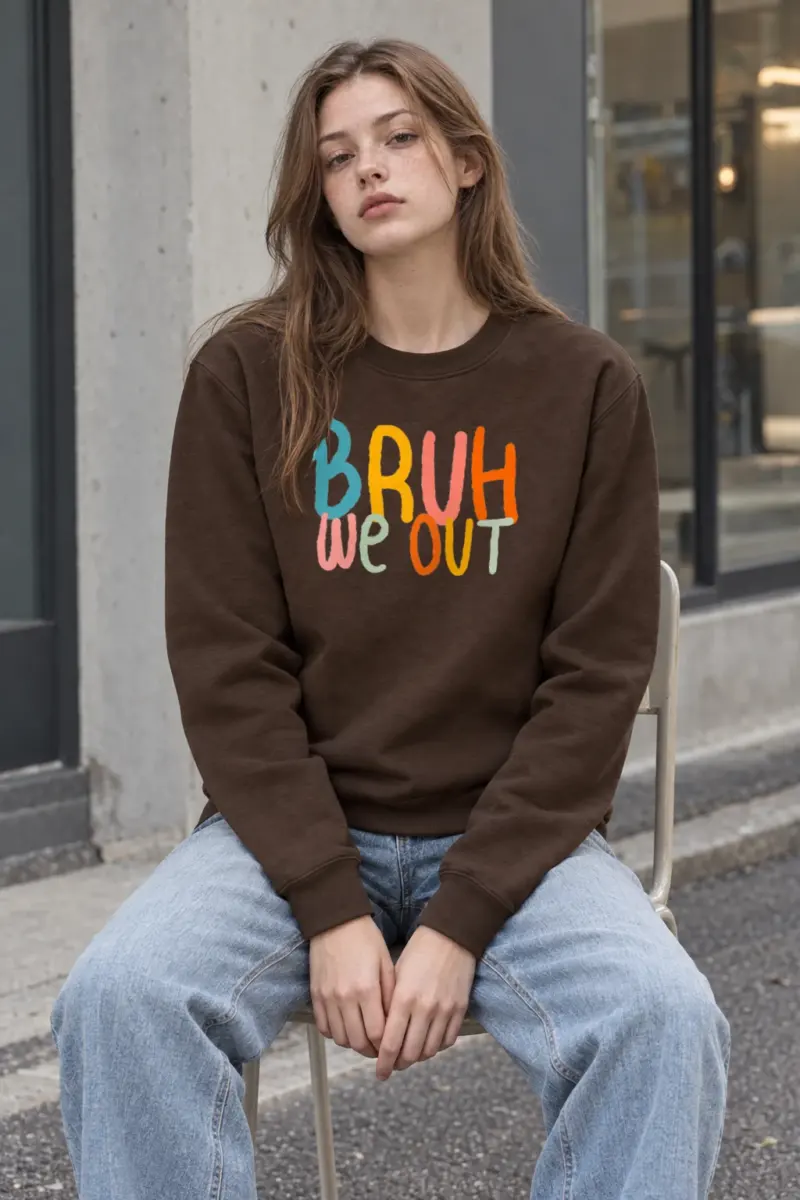 "Bruh We Out" Heavy Blend Unisex Crewneck Sweatshirt