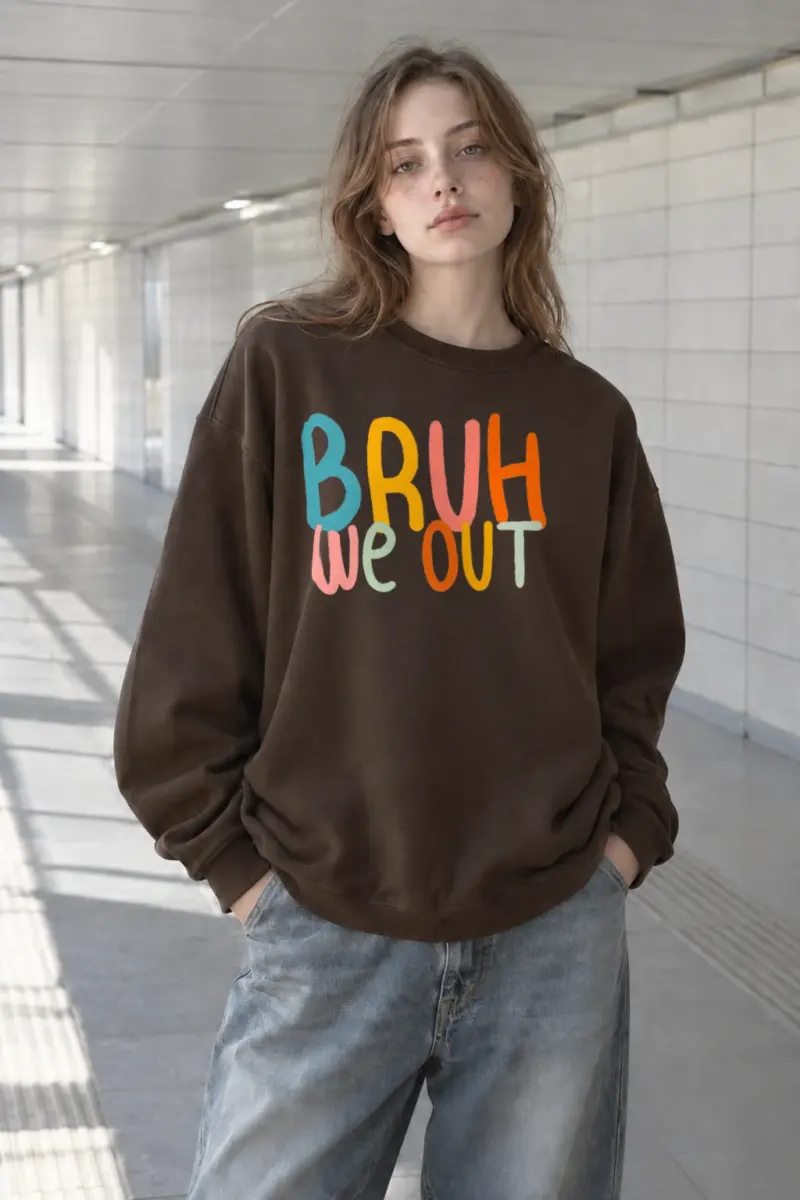 "Bruh We Out" Heavy Blend Unisex Crewneck Sweatshirt | Gildan 18000