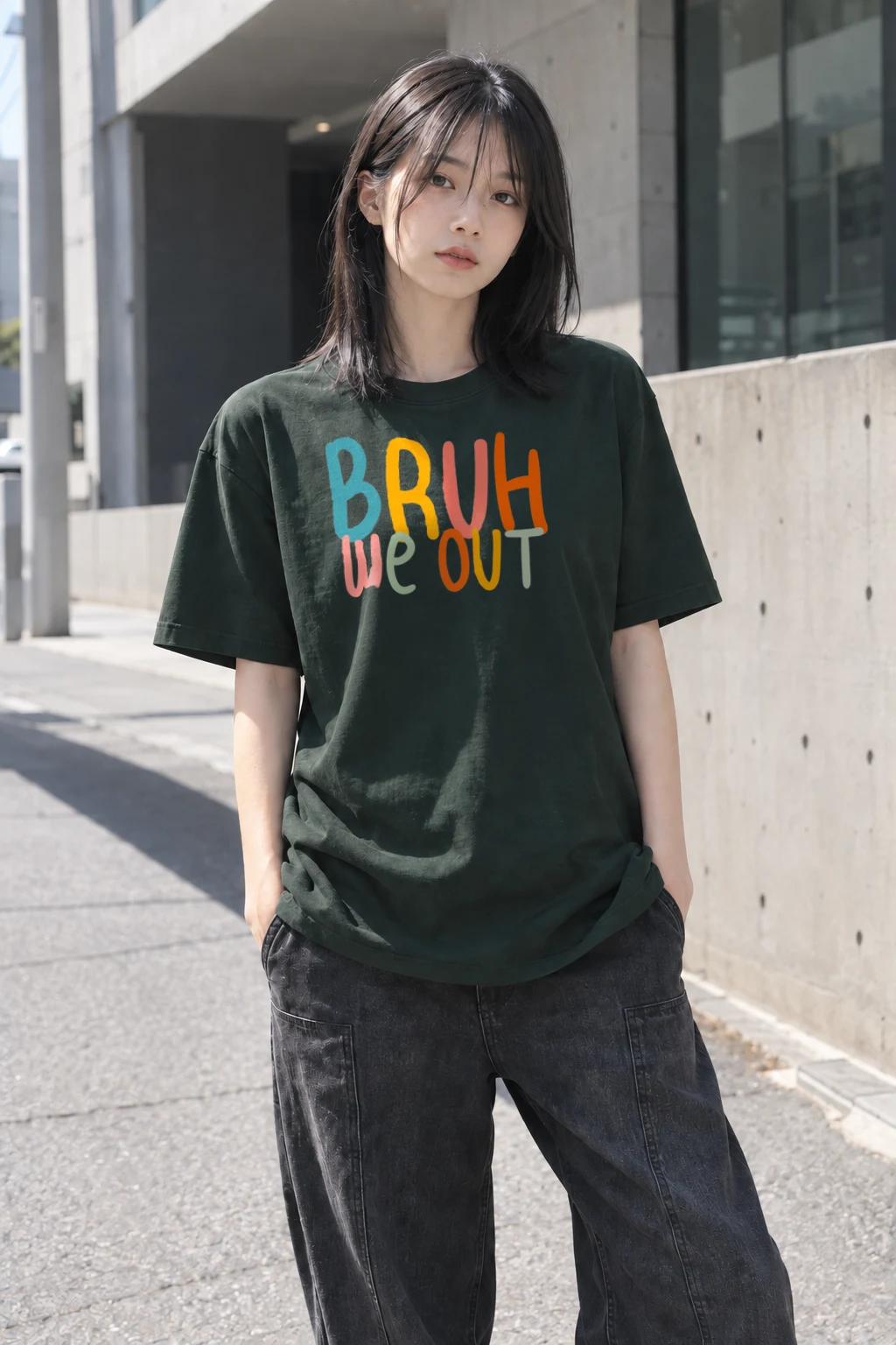 "Bruh We Out" Heavyweight Unisex Crewneck T-shirt | Gildan 5000
