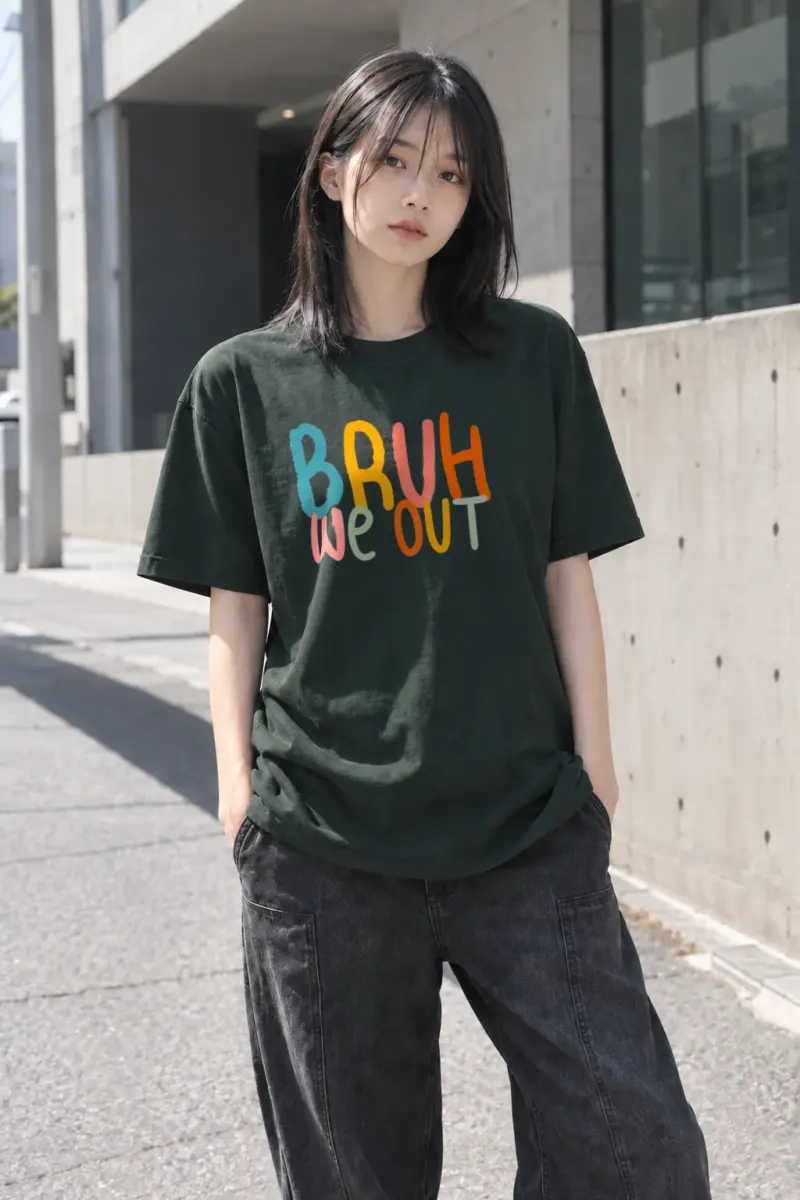 "Bruh We Out" Heavyweight Unisex Crewneck T-shirt | Gildan 5000