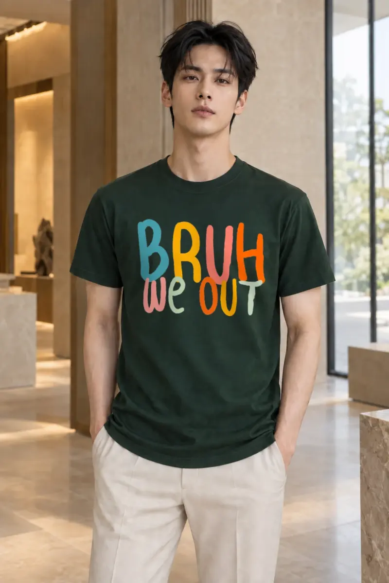 "Bruh We Out" Heavyweight Unisex Crewneck T-shirt | Gildan 5000