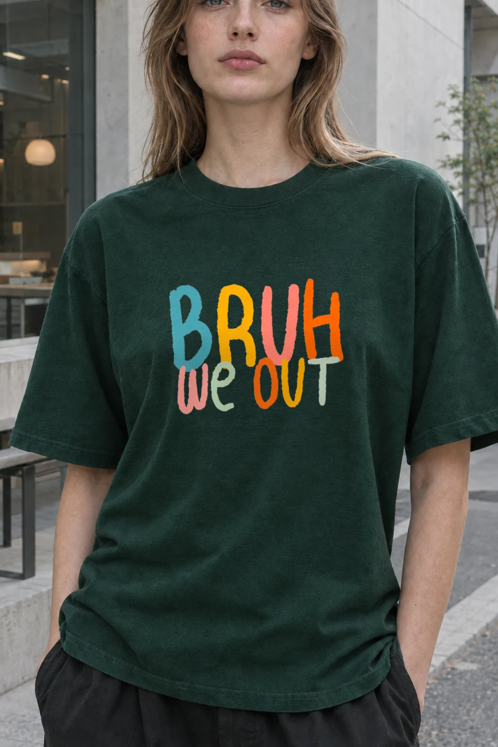 "Bruh We Out" Heavyweight Unisex Crewneck T-shirt | Gildan 5000