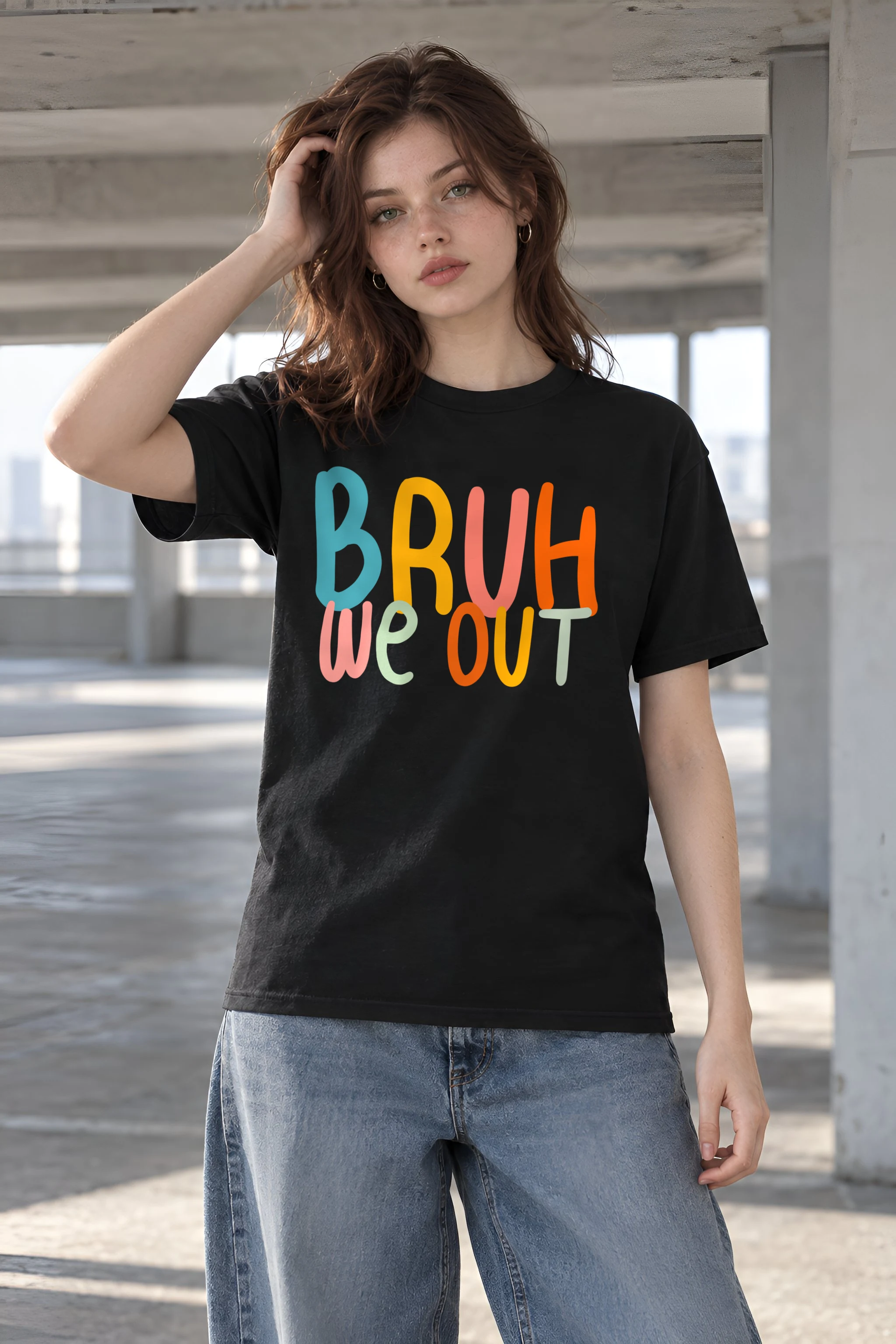 "Bruh We Out" Heavyweight Unisex Crewneck T-shirt