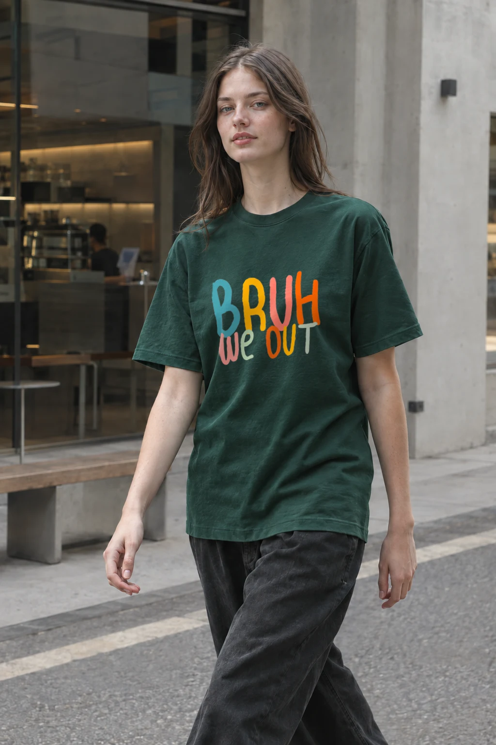 "Bruh We Out" Heavyweight Unisex Crewneck T-shirt | Gildan 5000