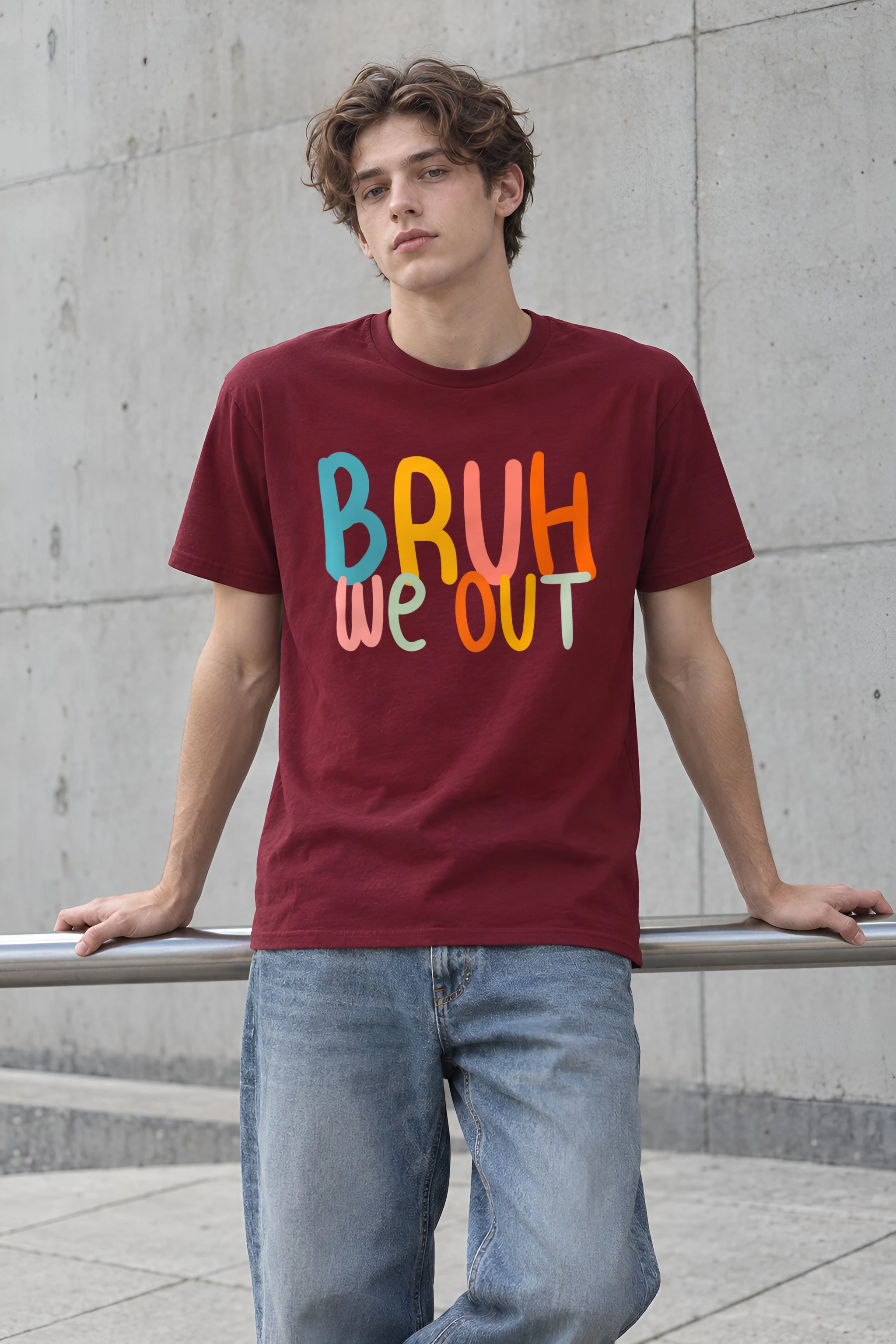 "Bruh We Out" Heavyweight Unisex Crewneck T-shirt