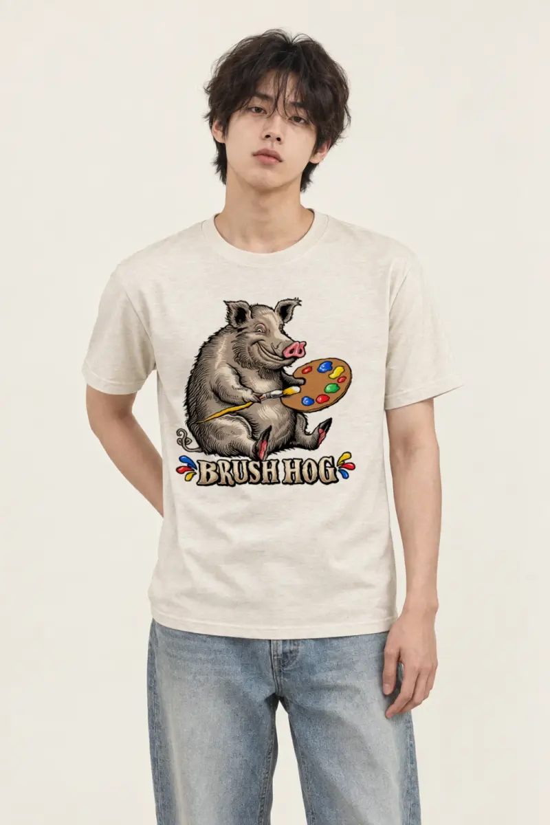 "Brush Hog" Heavyweight Unisex Crewneck T-shirt