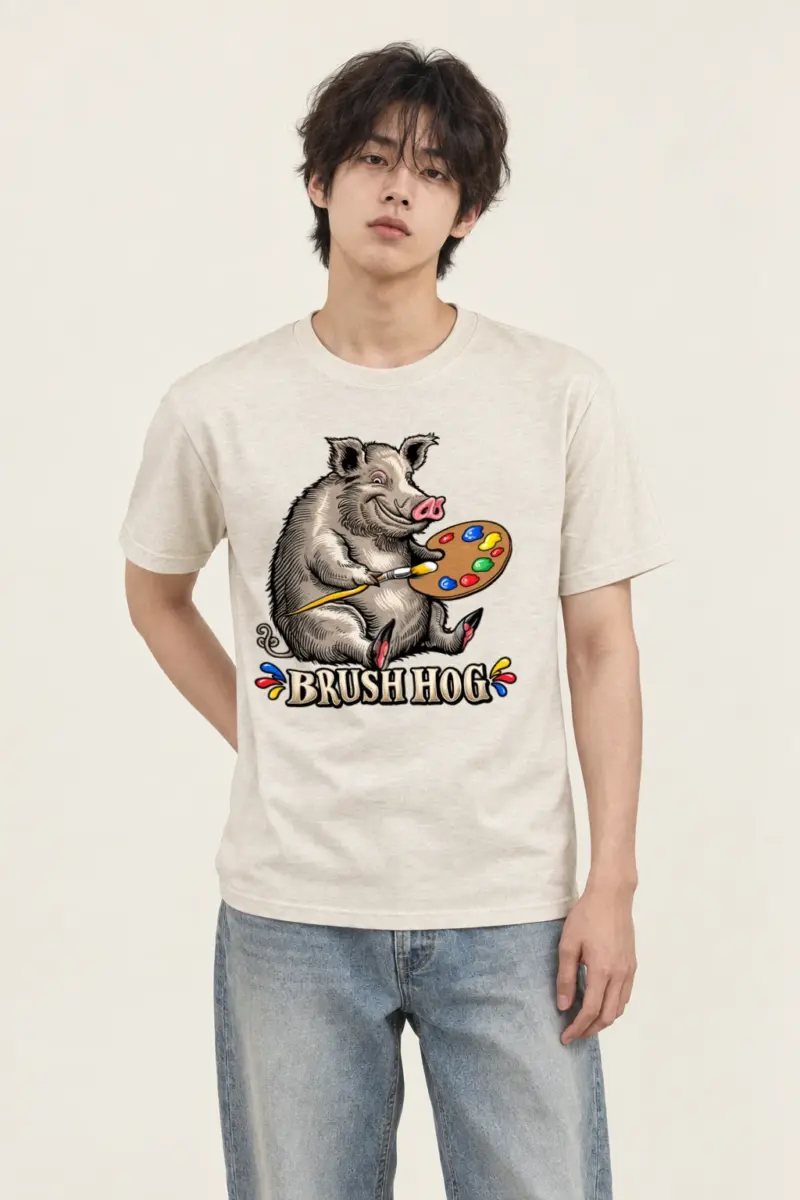 "Brush Hog" Heavyweight Unisex Crewneck T-shirt