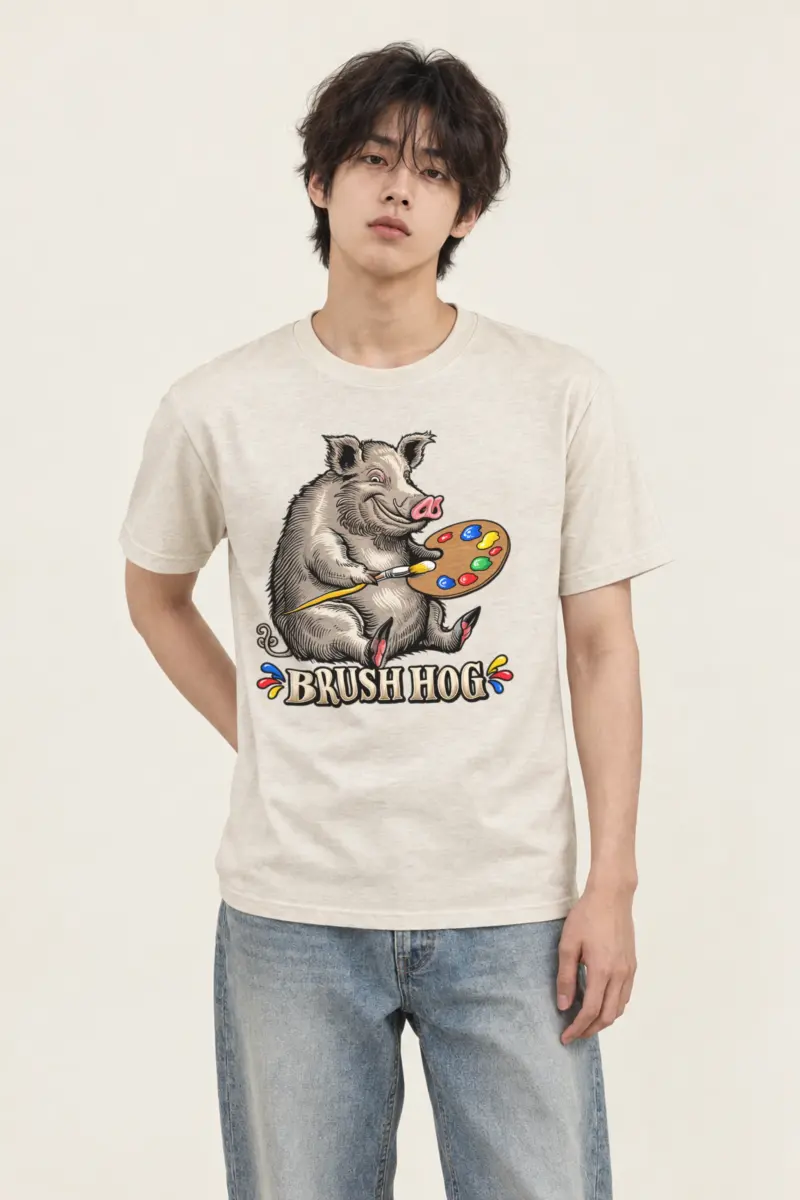 "Brush Hog" Heavyweight Unisex Crewneck T-shirt