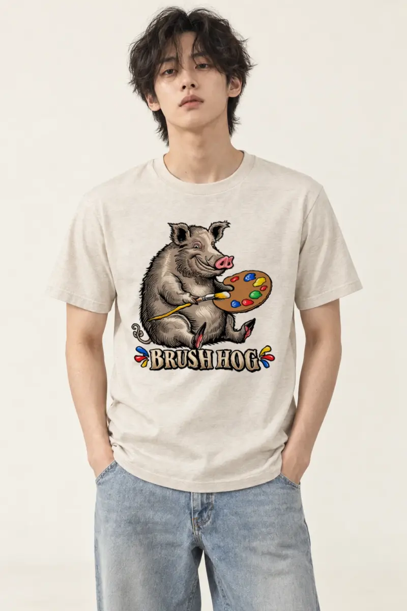 "Brush Hog" Heavyweight Unisex Crewneck T-shirt | Gildan 5000