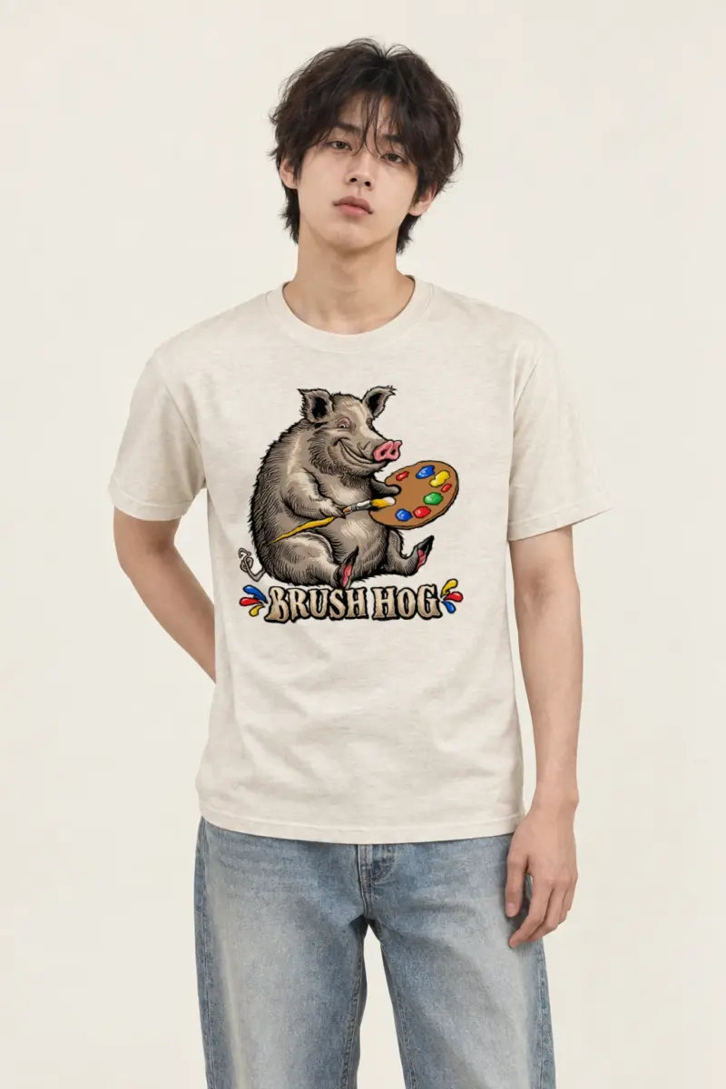 "Brush Hog" Heavyweight Unisex Crewneck T-shirt