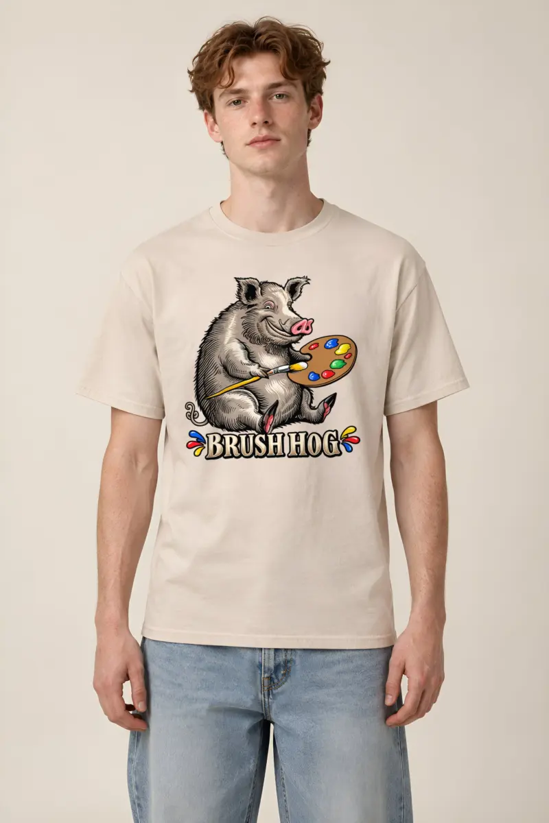 "Brush Hog" Heavyweight Unisex Crewneck T-shirt
