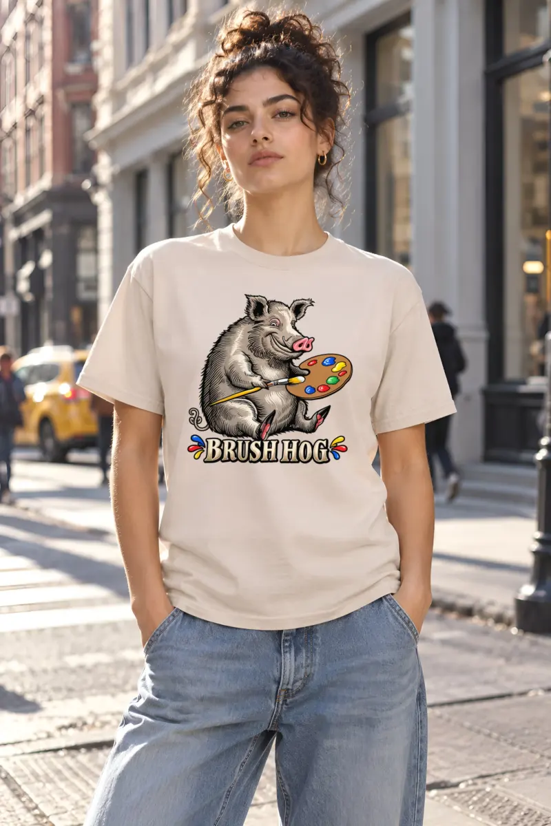 "Brush Hog" Heavyweight Unisex Crewneck T-shirt