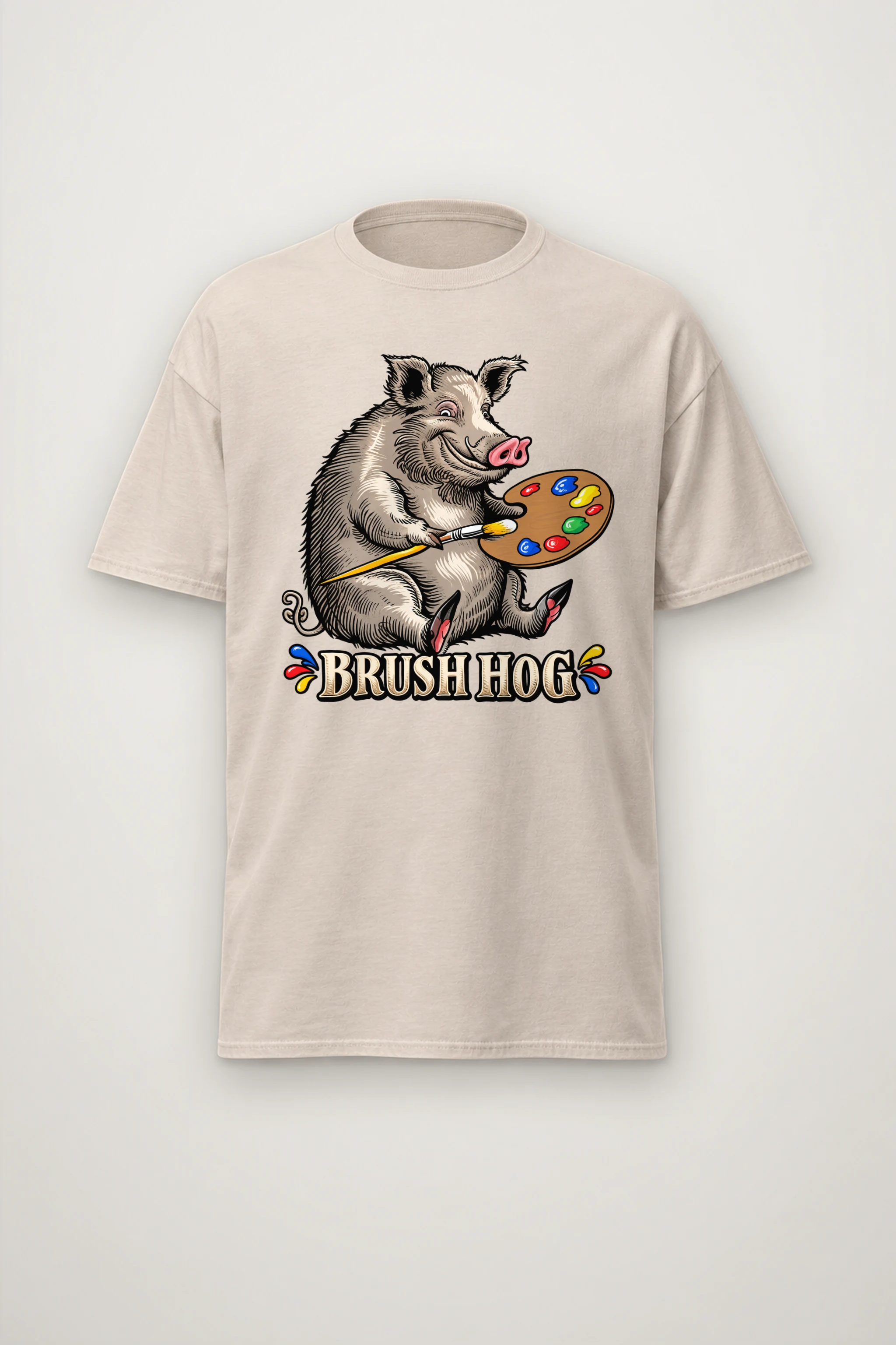 "Brush Hog" Heavyweight Unisex Crewneck T-shirt