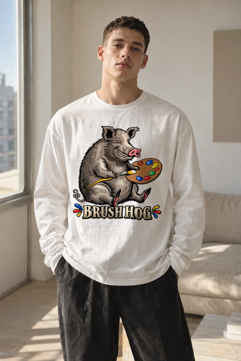 "Brush Hog" Unisex Longsleeve T-shirt | Gildan 2400