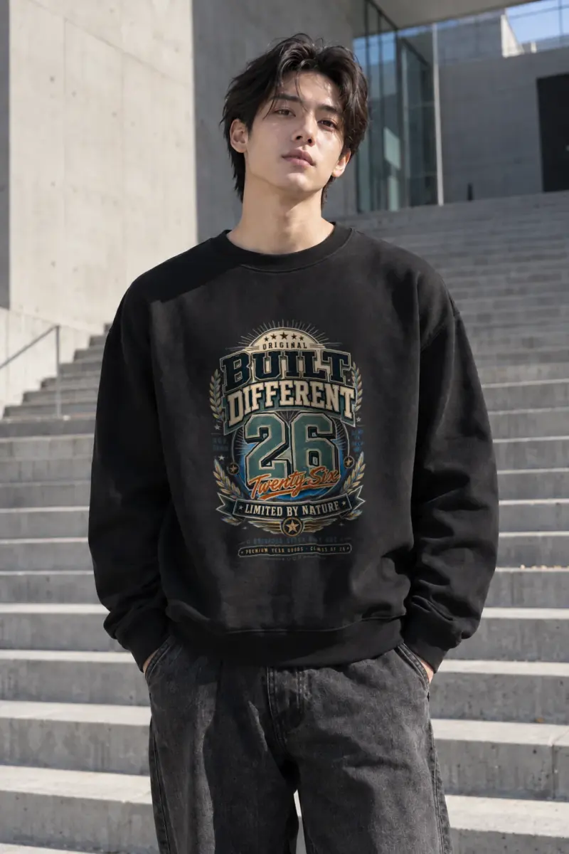 "Built Different 26" Heavy Blend Unisex Crewneck Sweatshirt | Gildan 18000