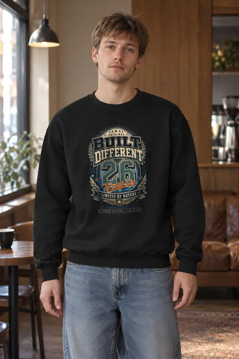 "Built Different 26" Heavy Blend Unisex Crewneck Sweatshirt