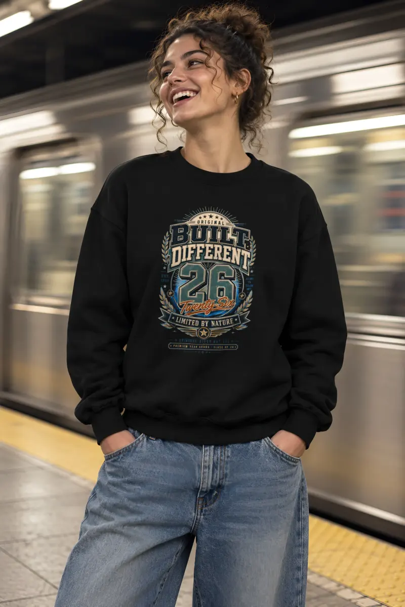 "Built Different 26" Heavy Blend Unisex Crewneck Sweatshirt