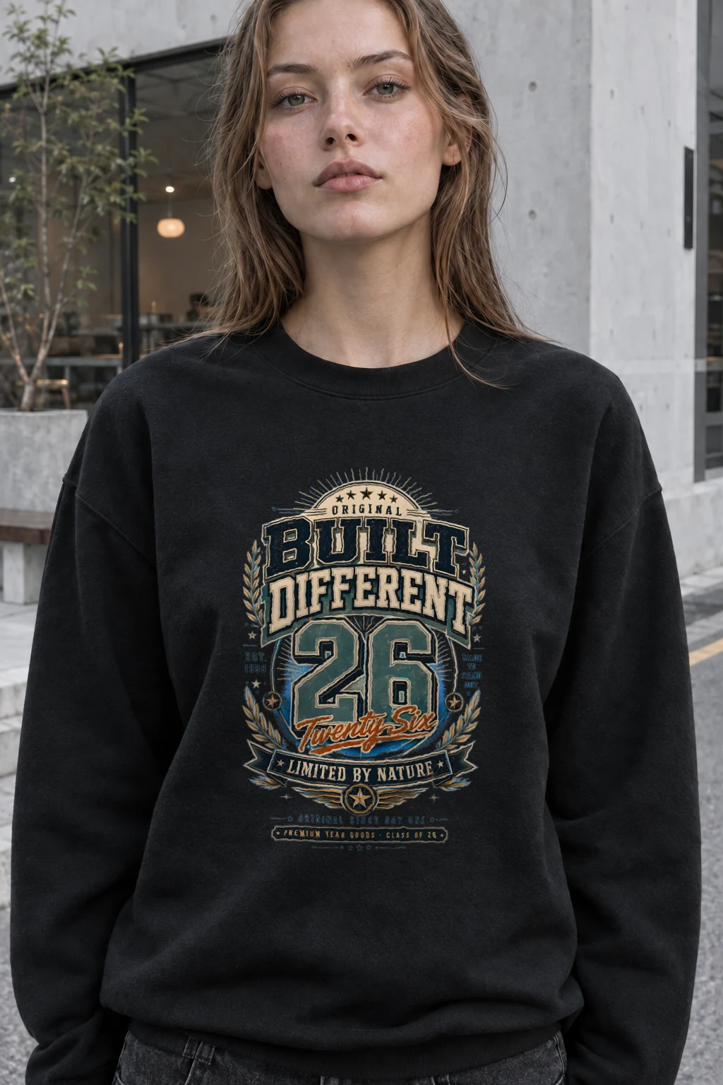 "Built Different 26" Heavy Blend Unisex Crewneck Sweatshirt | Gildan 18000