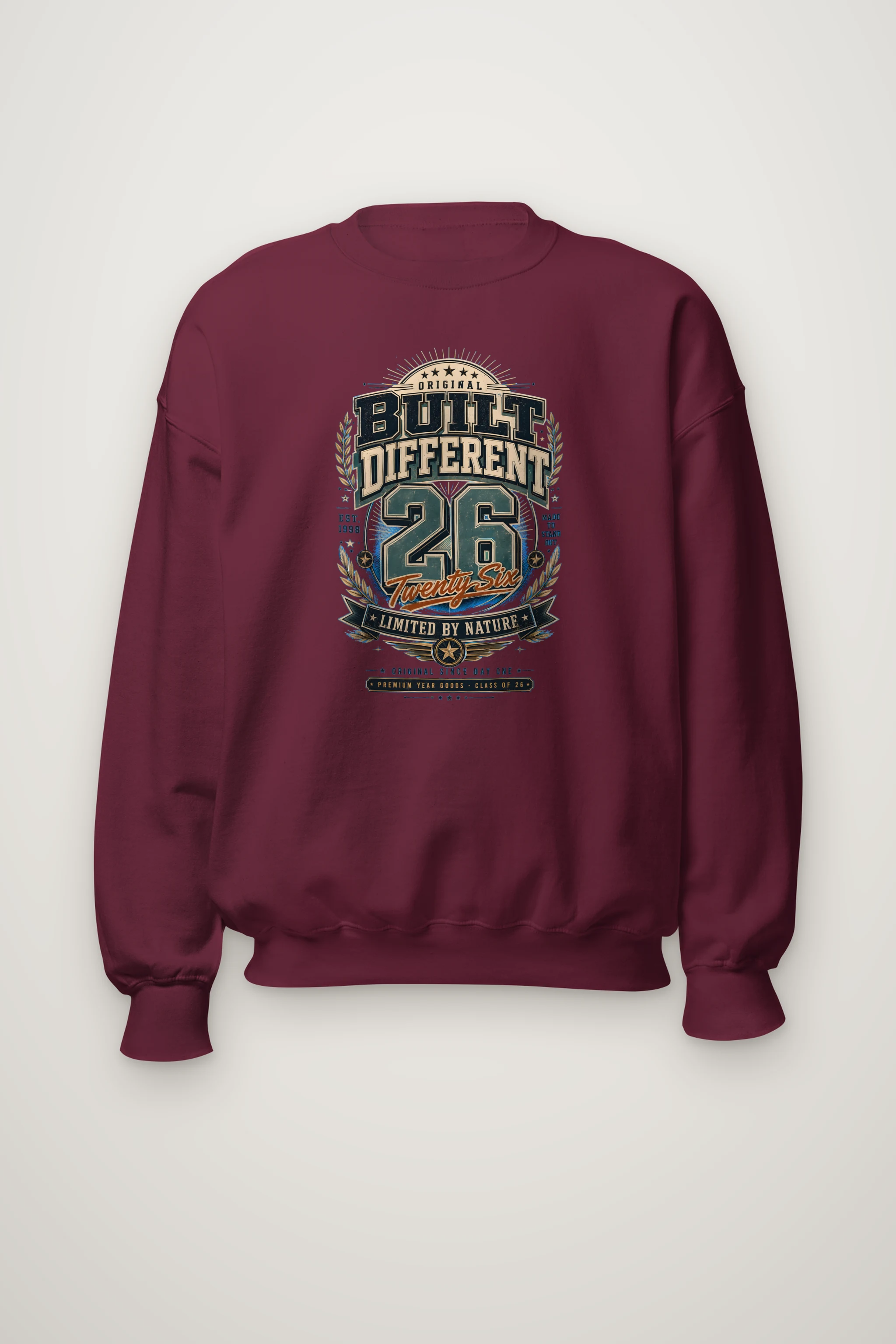 "Built Different 26" Heavy Blend Unisex Crewneck Sweatshirt