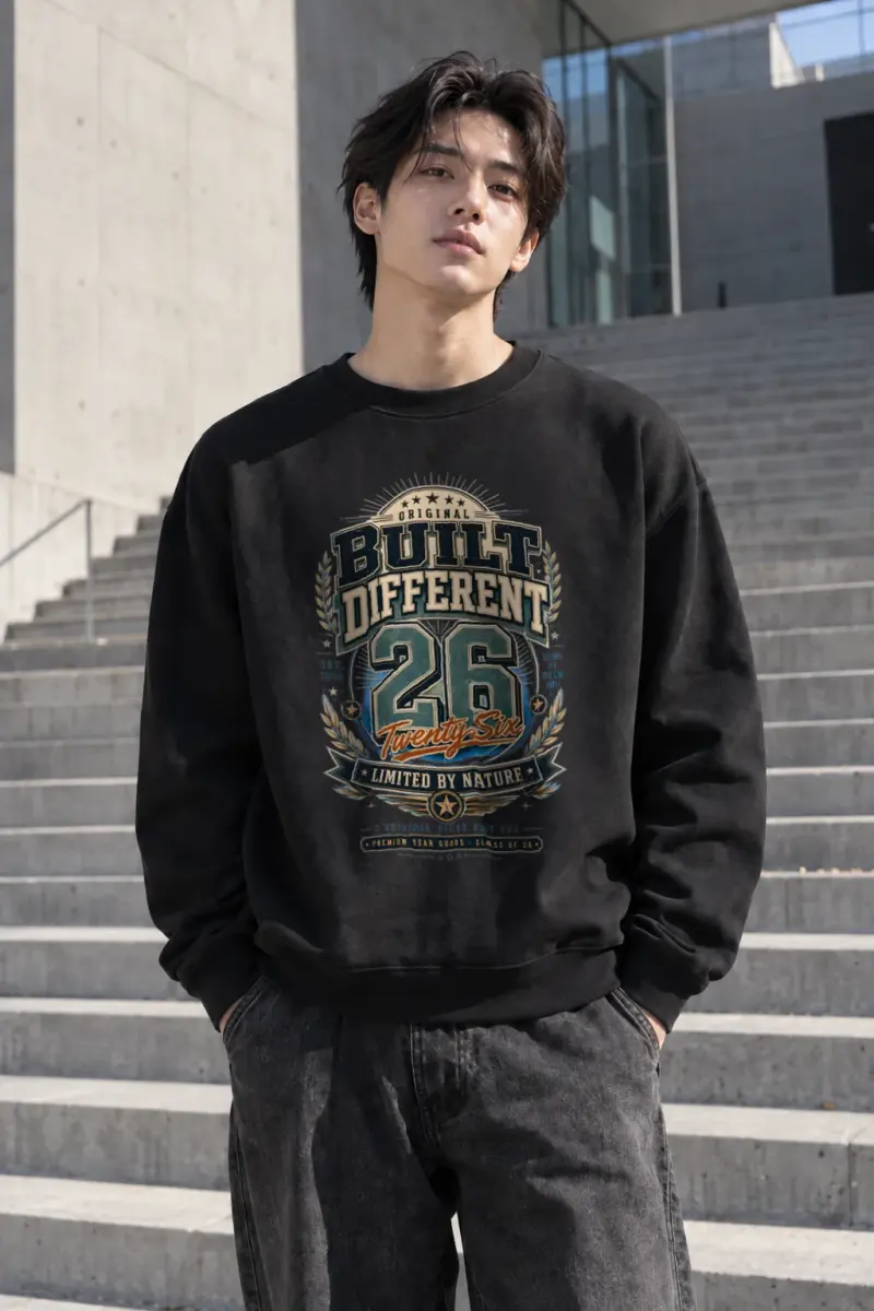 "Built Different 26" Heavy Blend Unisex Crewneck Sweatshirt | Gildan 18000