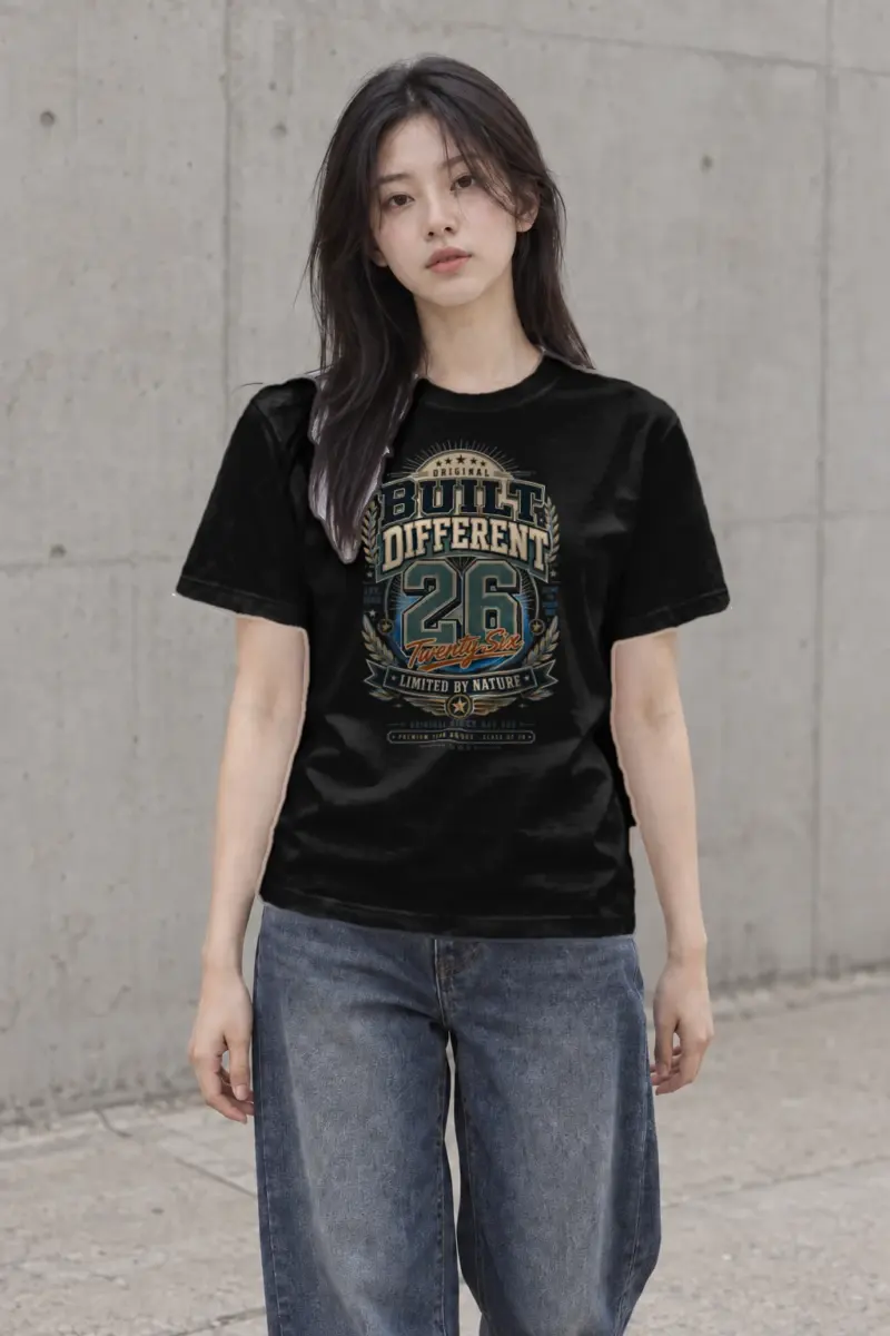 "Built Different 26" Heavyweight Unisex Crewneck T-shirt | Gildan 5000