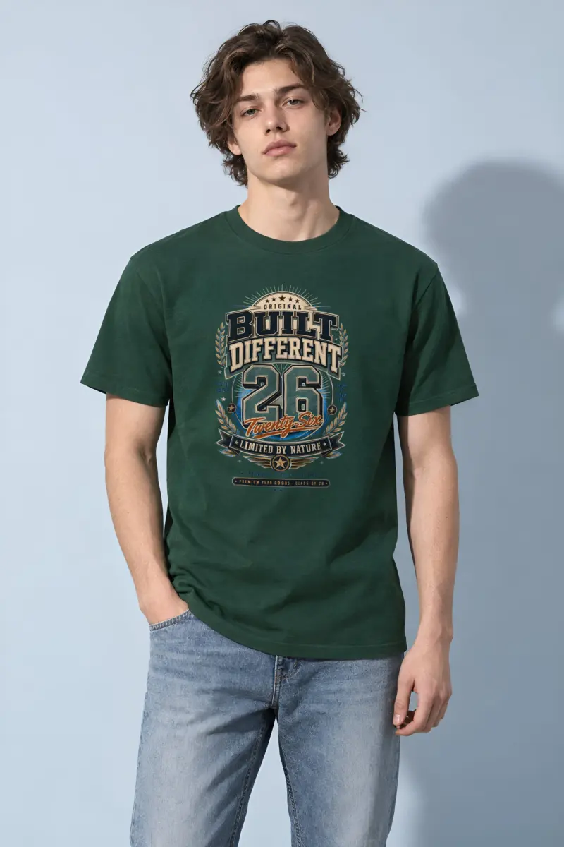 "Built Different 26" Heavyweight Unisex Crewneck T-shirt
