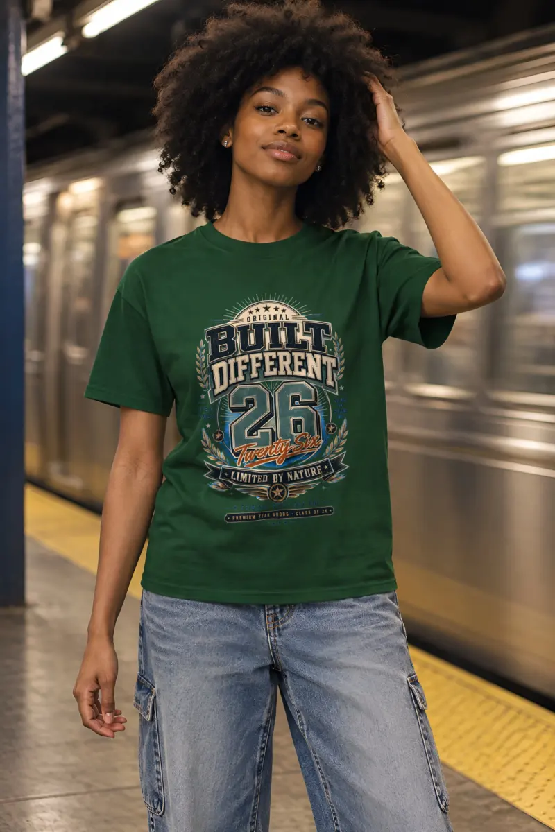 "Built Different 26" Heavyweight Unisex Crewneck T-shirt