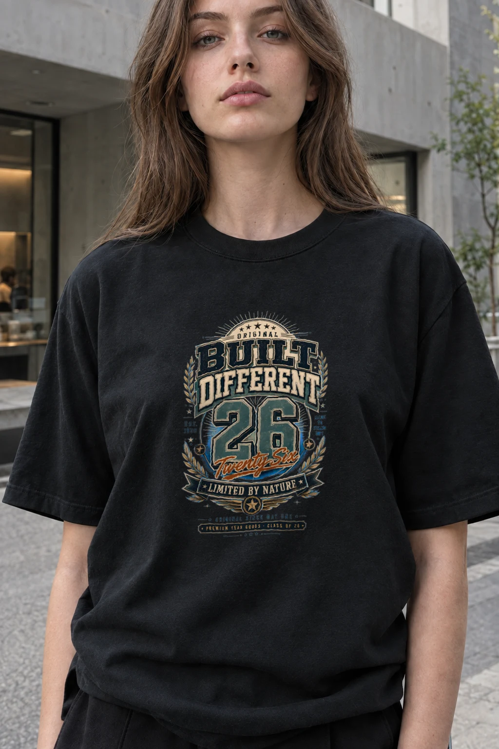 "Built Different 26" Heavyweight Unisex Crewneck T-shirt | Gildan 5000