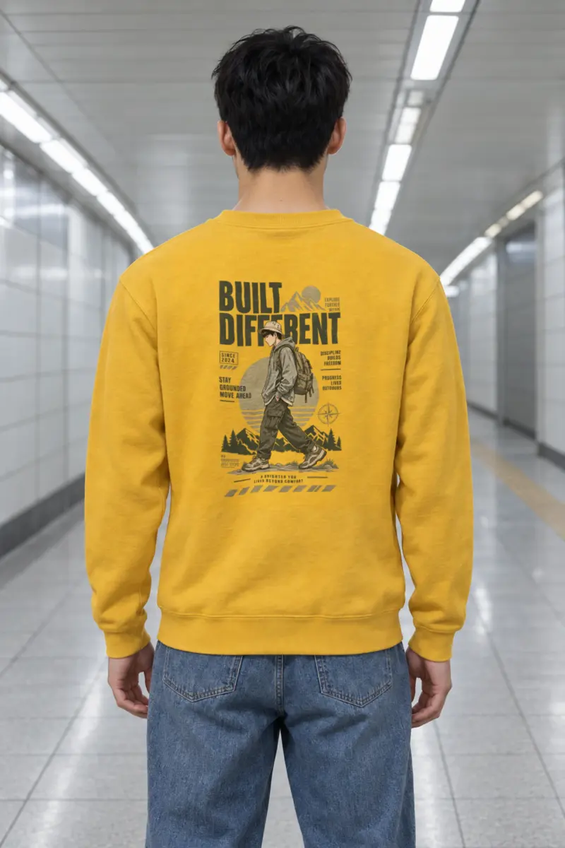 "Built Different Explore Further" Heavy Blend Unisex Crewneck Sweatshirt