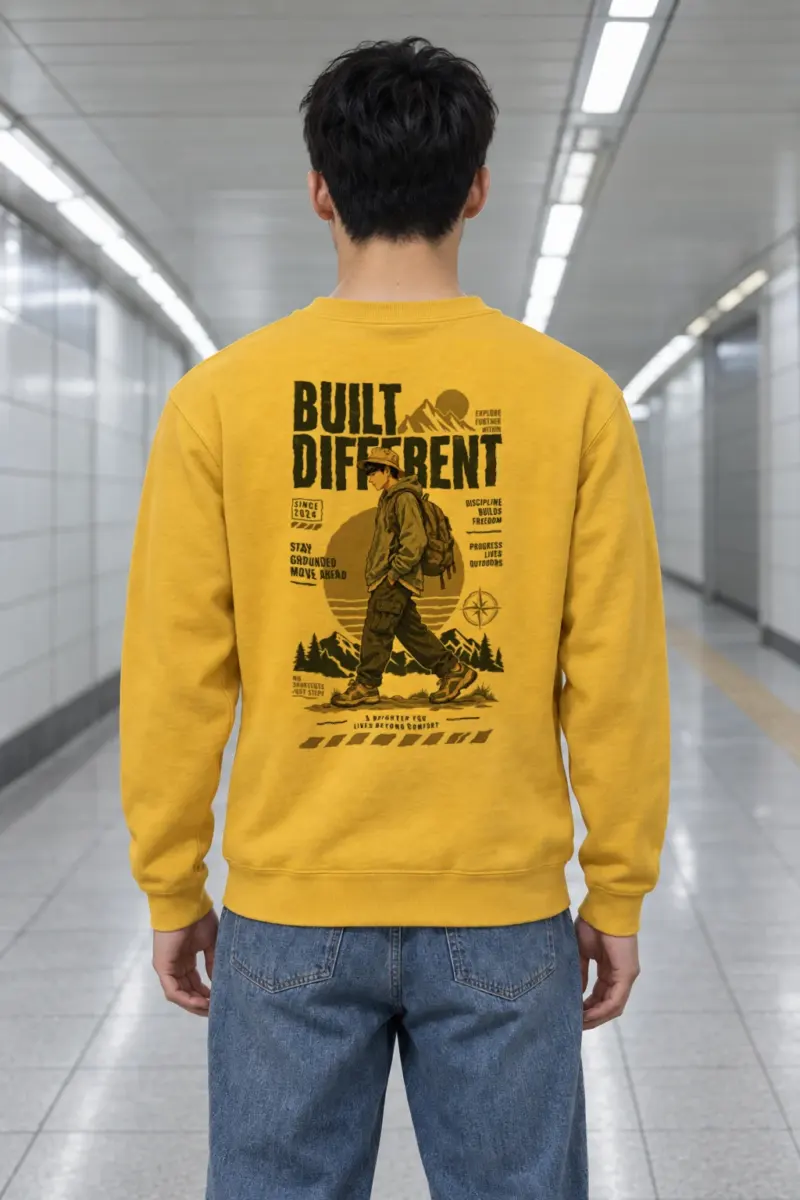 "Built Different Explore Further" Heavy Blend Unisex Crewneck Sweatshirt