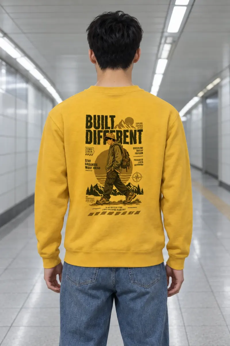 "Built Different Explore Further" Heavy Blend Unisex Crewneck Sweatshirt