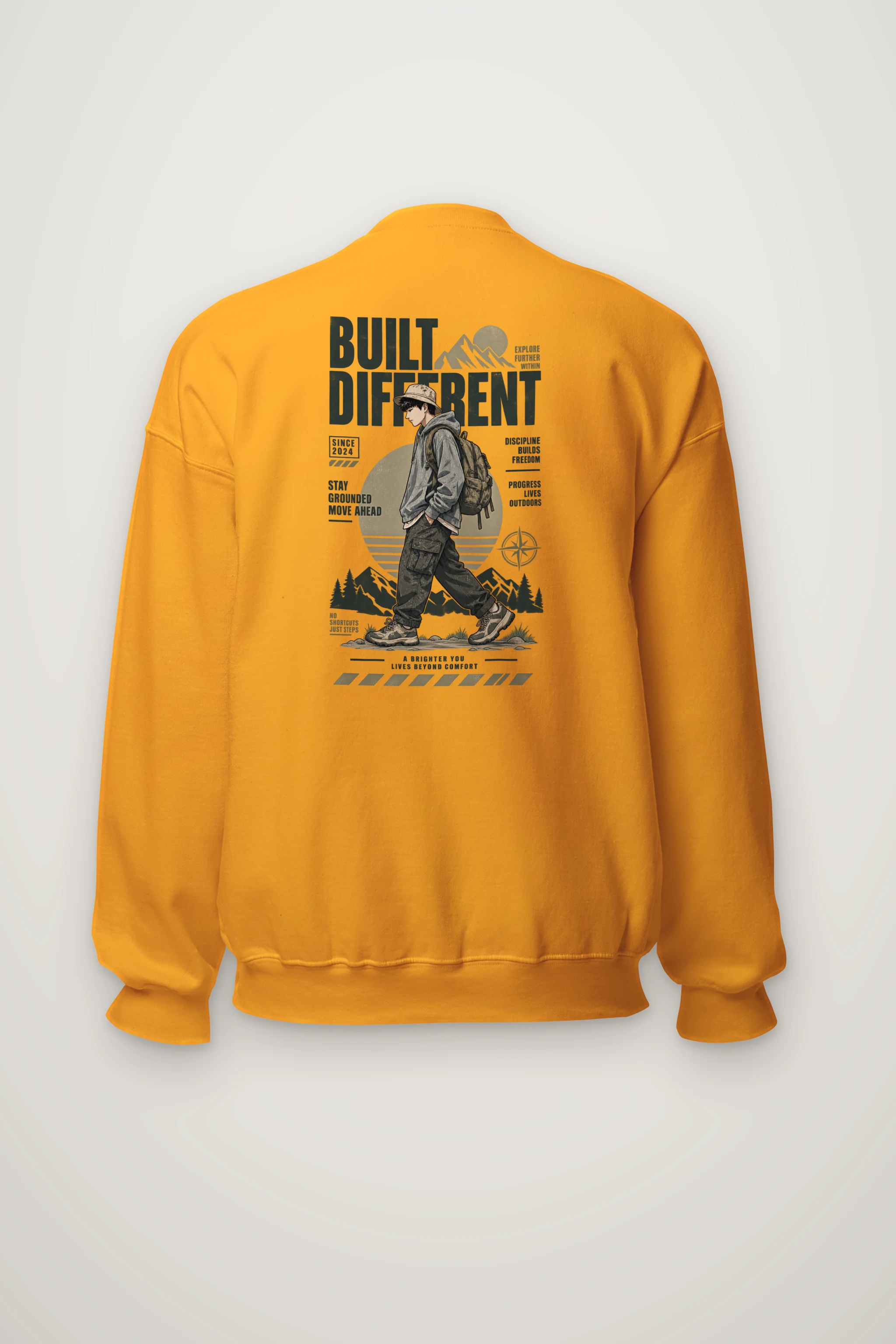 "Built Different Explore Further" Heavy Blend Unisex Crewneck Sweatshirt
