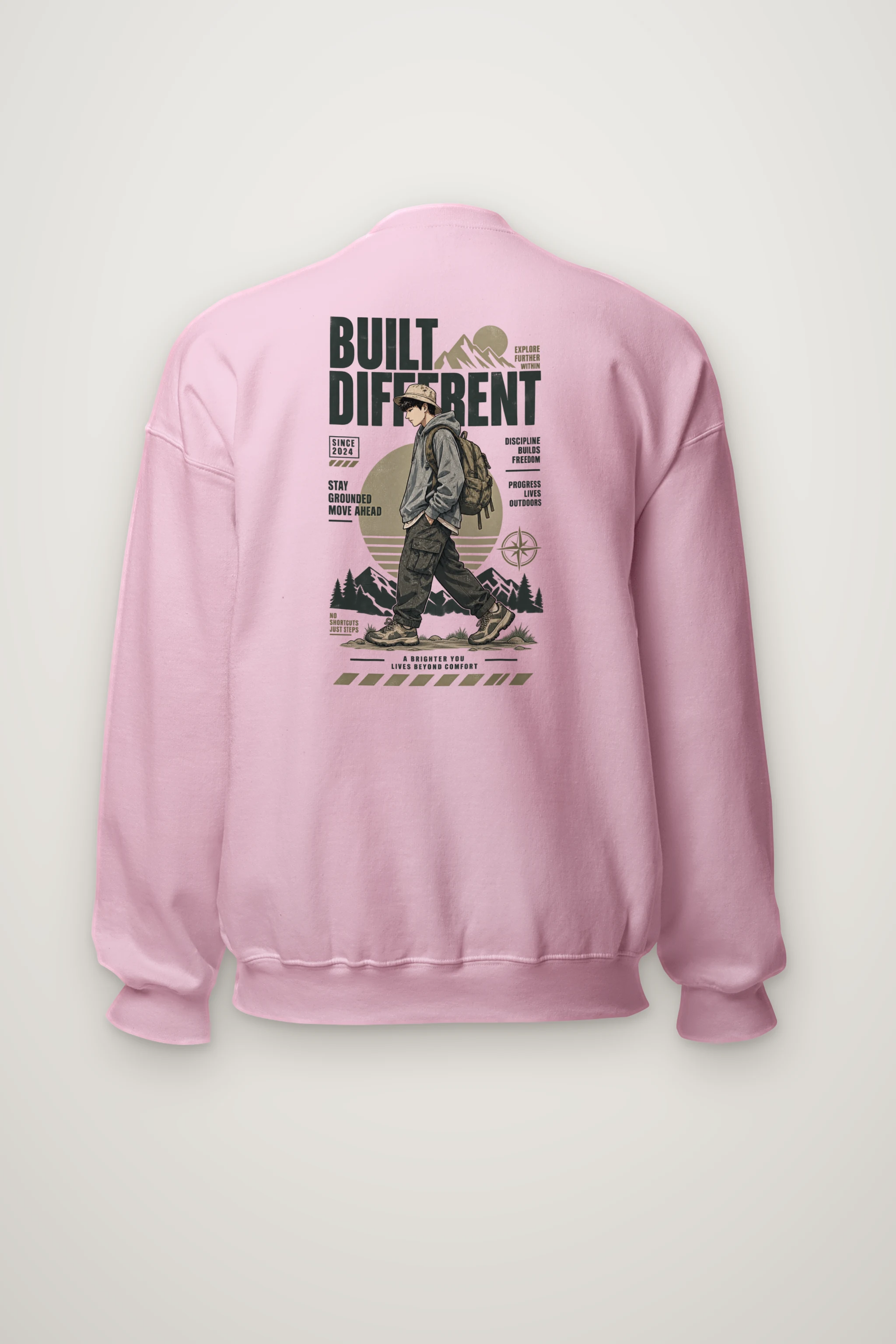 "Built Different Explore Further" Heavy Blend Unisex Crewneck Sweatshirt