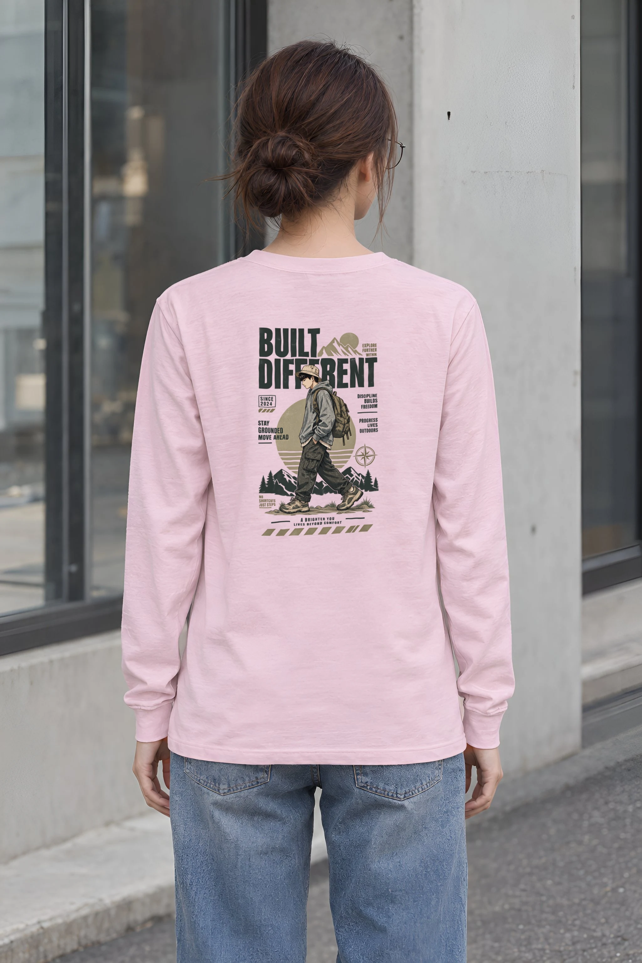 "Built Different Explore Further" Unisex Longsleeve T-shirt