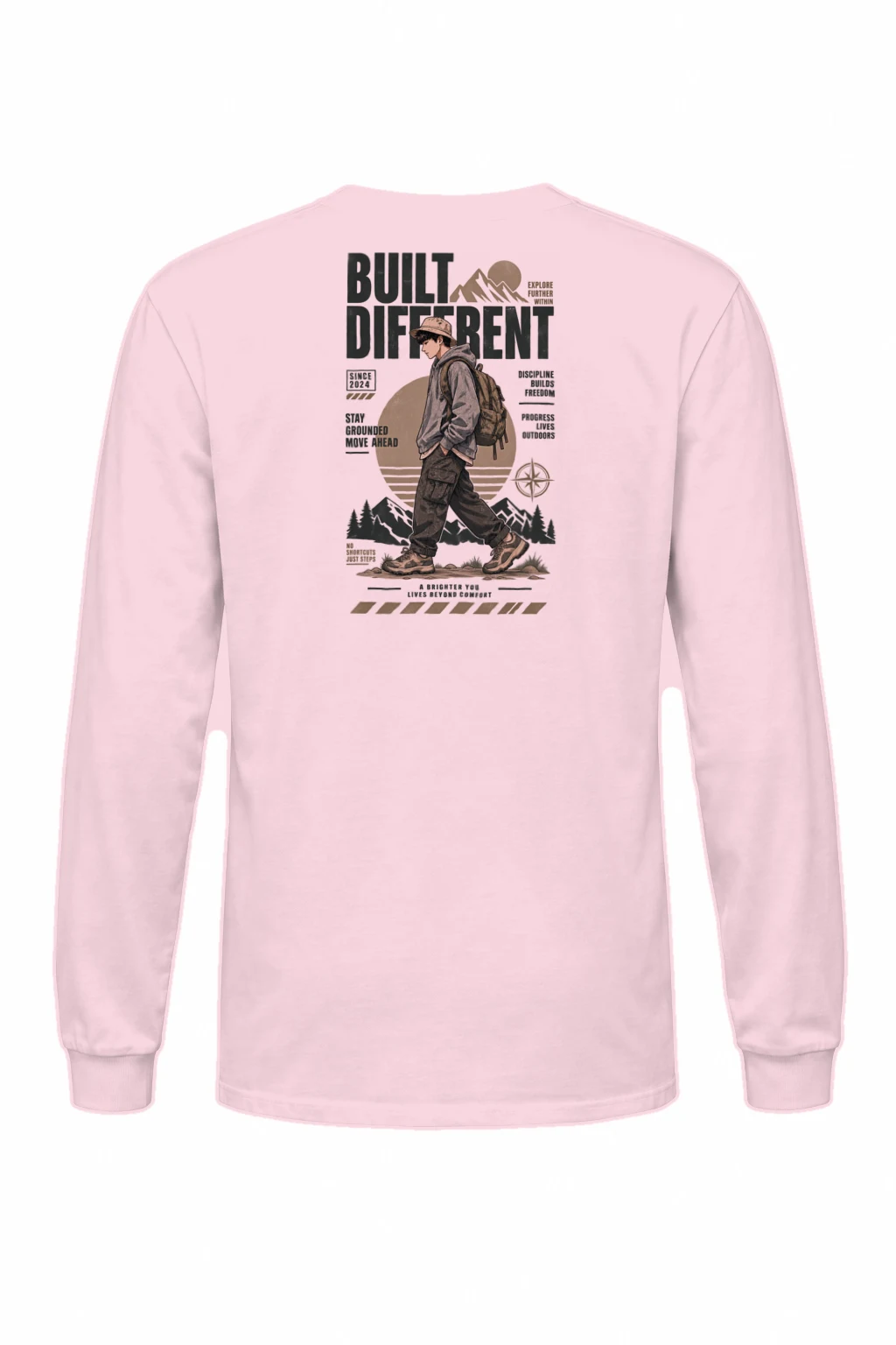 "Built Different Explore Further" Unisex Longsleeve T-shirt | Gildan 2400